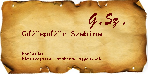 Gáspár Szabina névjegykártya